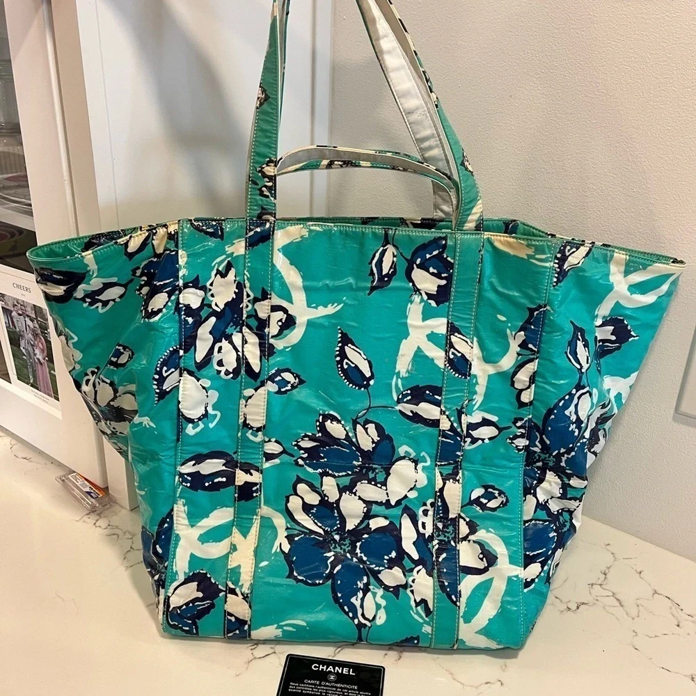 Chanel large floral tote.